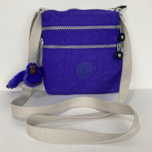 Kipling Handbags - Kipling Alvar Xtra Small Mini Triple Zip Crossbody Shoulder Bag Dark Purple